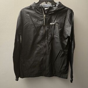 Columbia Omni Tech Jacket Hood Full Zip Windbreaker Youth Black Unisex Size L